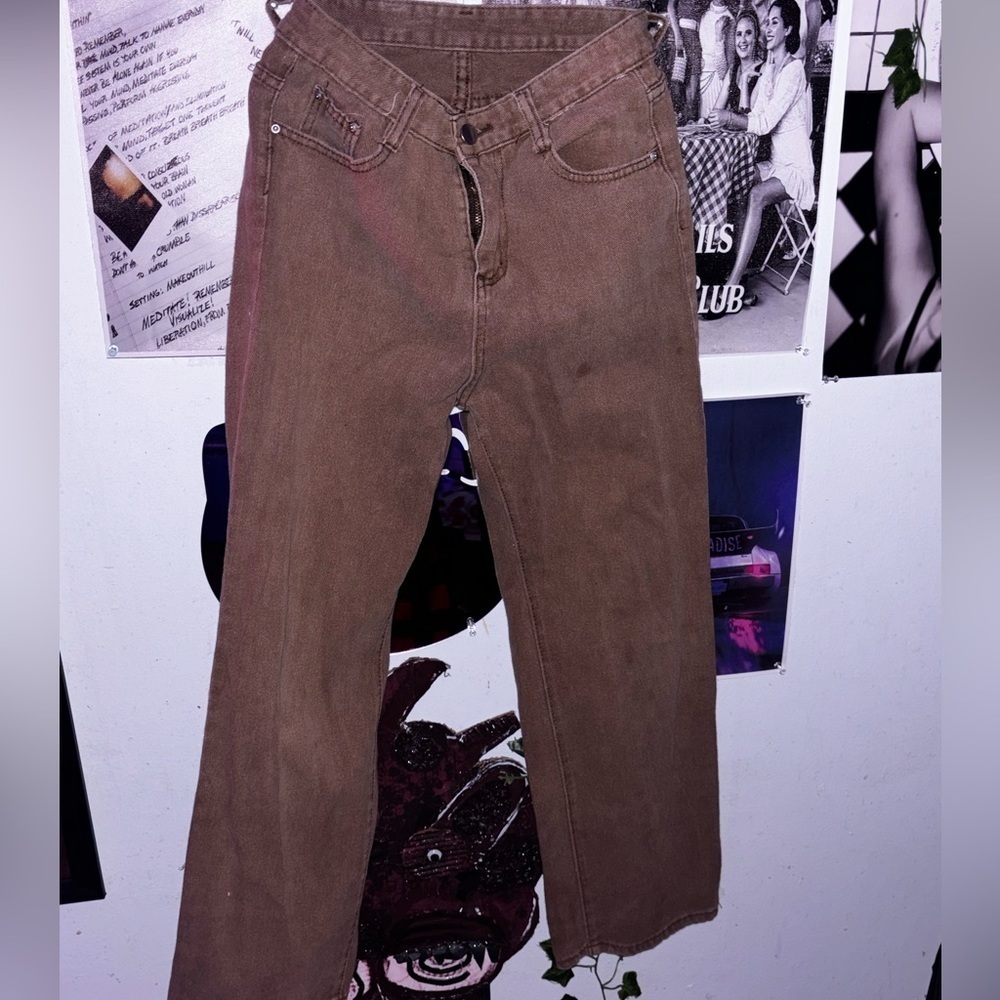 જ⁀➴ᡣ𐭩 USED brown straight leg pants